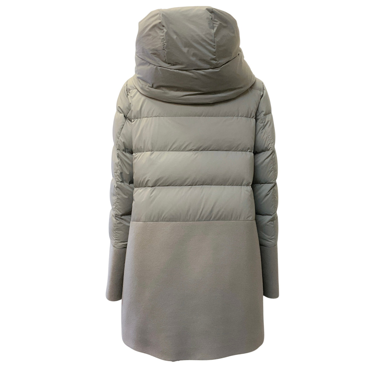 Herno Grey Down Puffer Coat with Wool