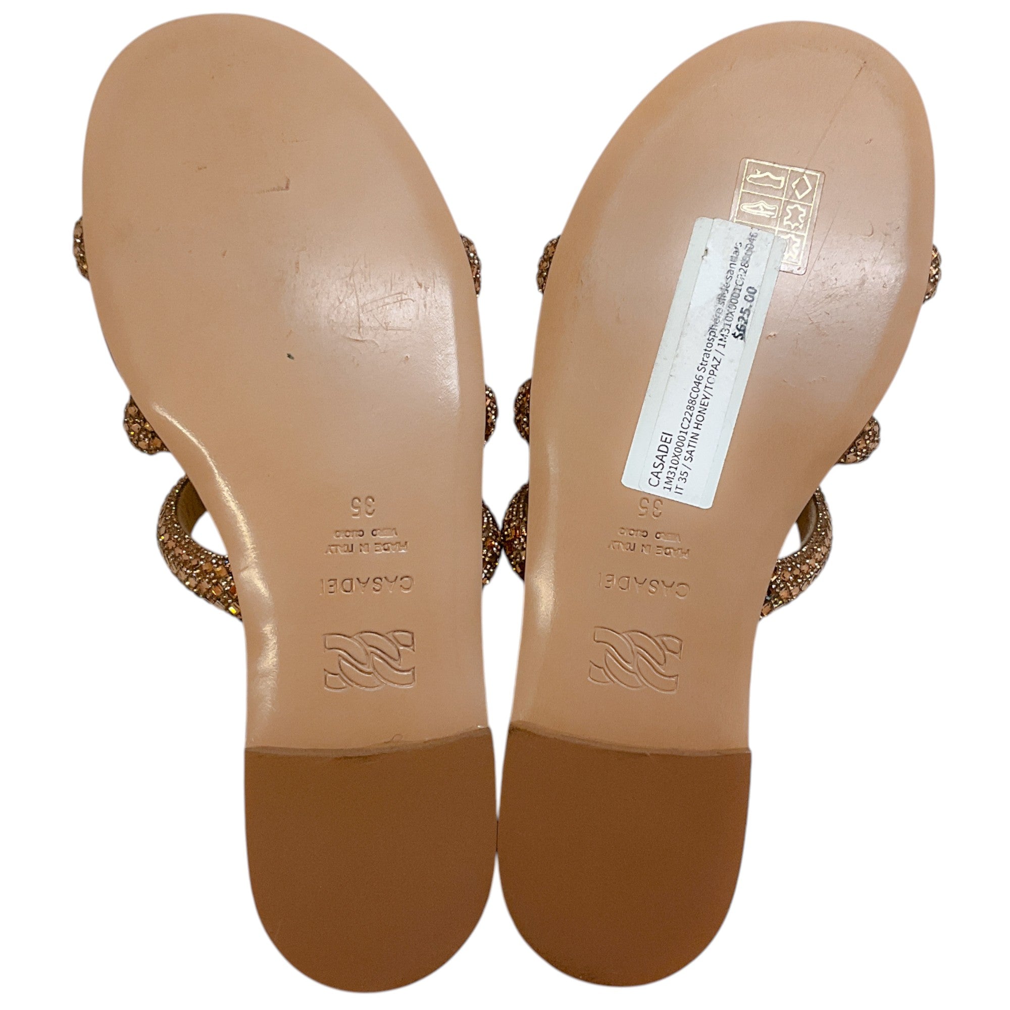 Casadei Honey Topaz Satin Stratosphere Sandals