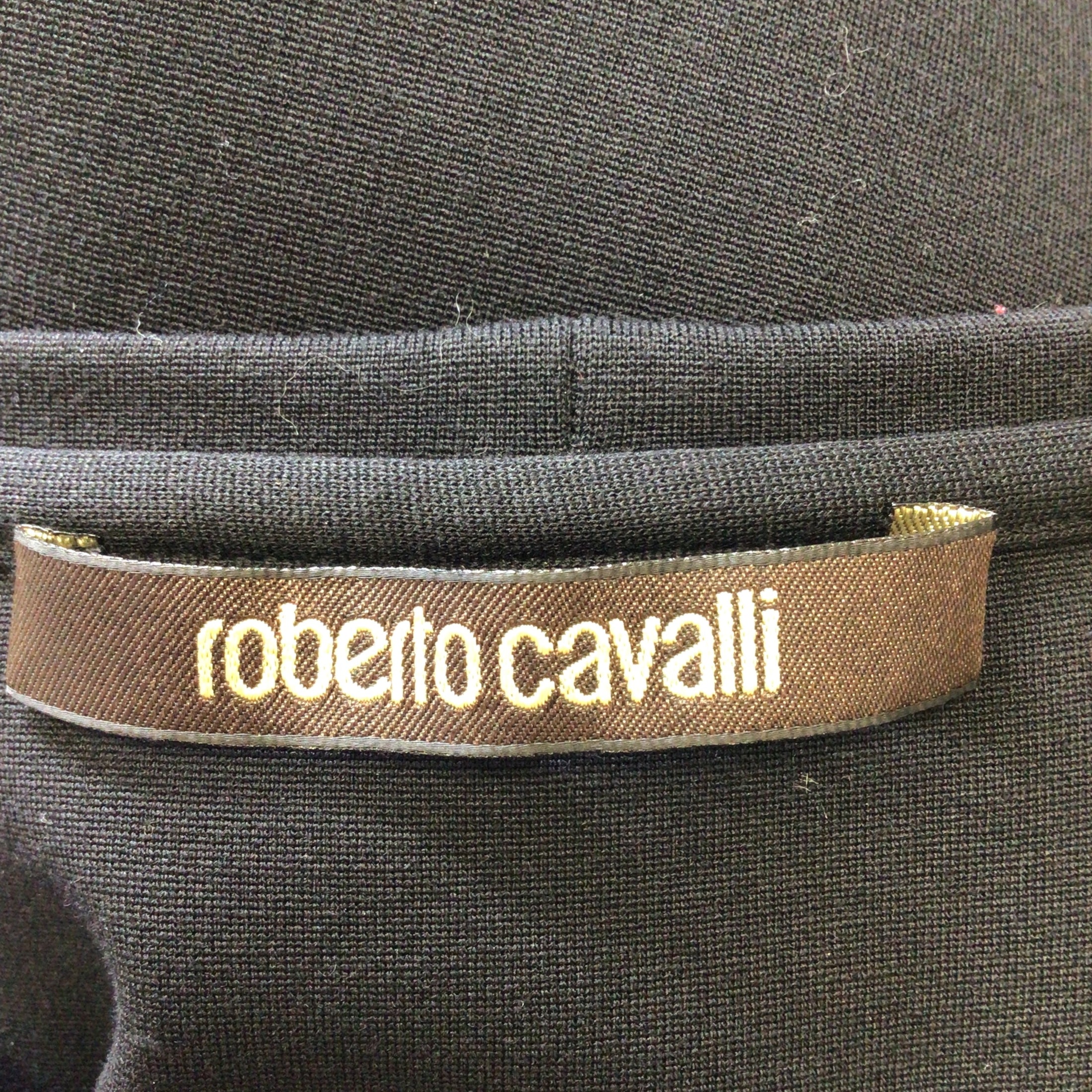 Roberto Cavalli Purple / Black Multi Printed Long Sleeved Viscose Stretch Dress