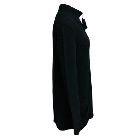 Rani Arabella Black Zip Front Cashmere Knit Sweater