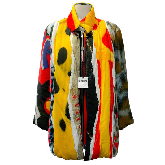 Moschino Yellow Multi Puffer Coat
