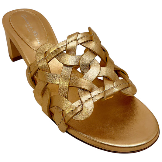 Gianvito Rossi Mekong Gold Leather Amalfi 85 Sandals
