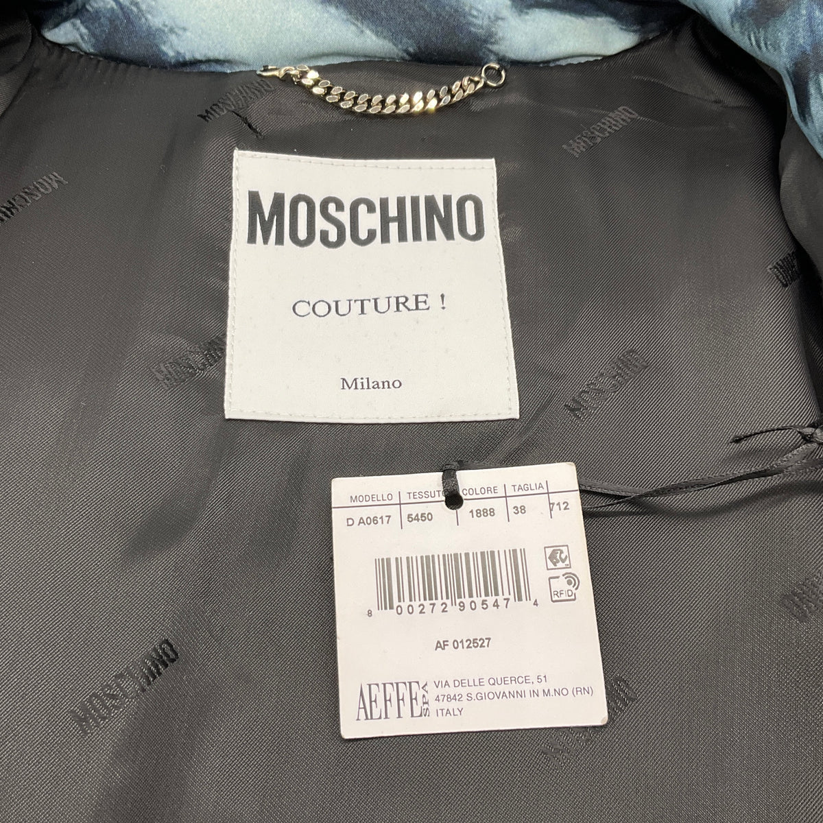 Moschino Yellow Multi Puffer Coat