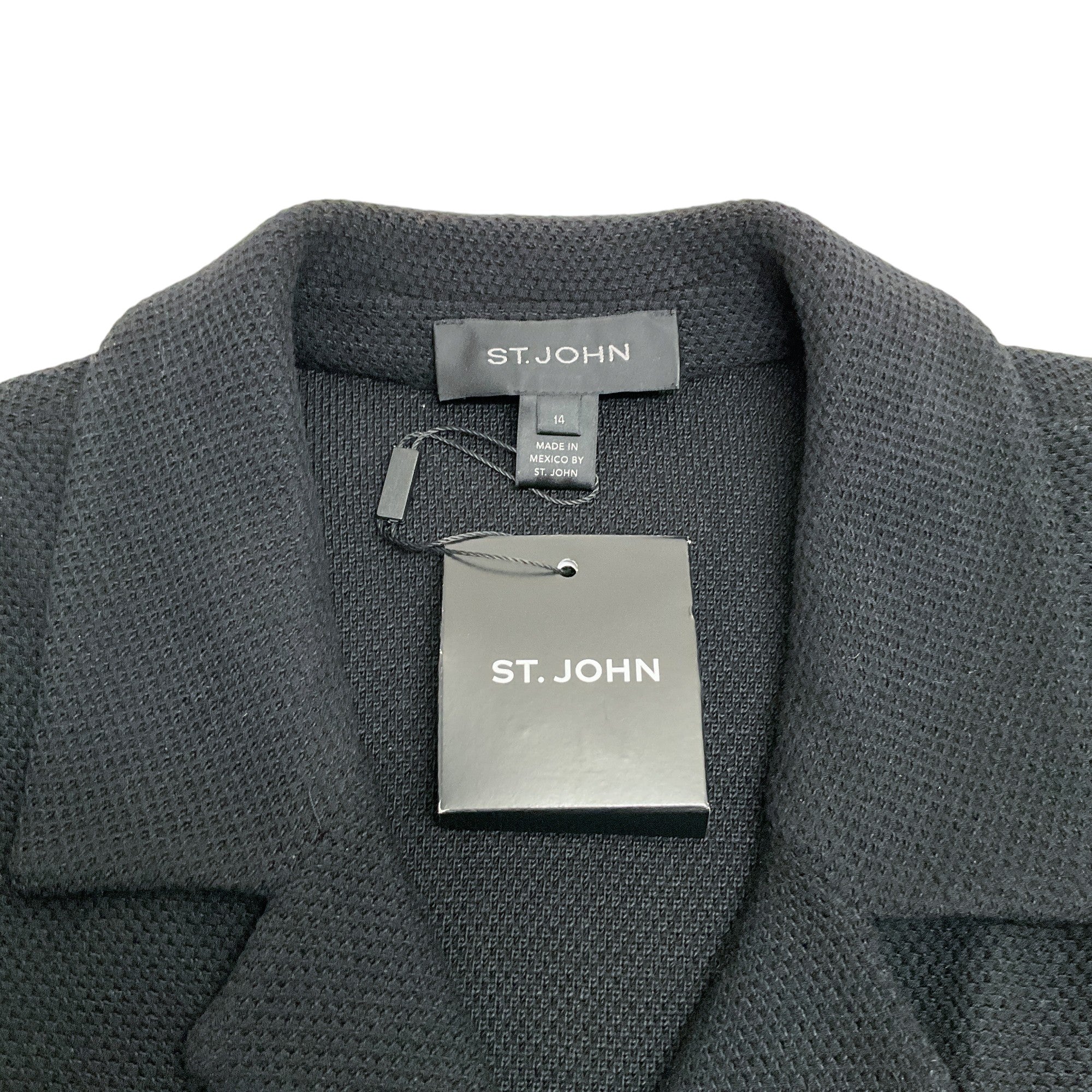 St. John Black Knit Jacket with Gold Buttons