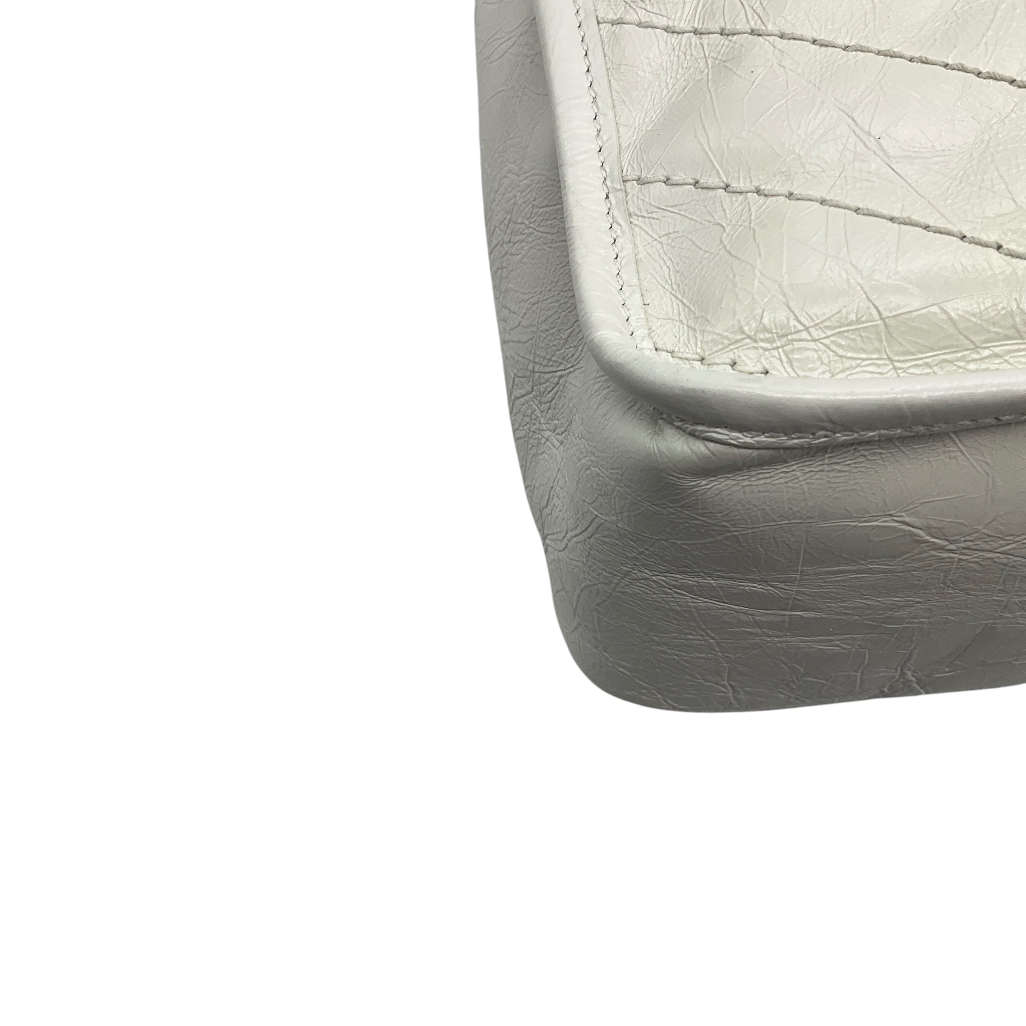 Saint Laurent White Medium Crinkled Calfskin Niki Shoulder Bag