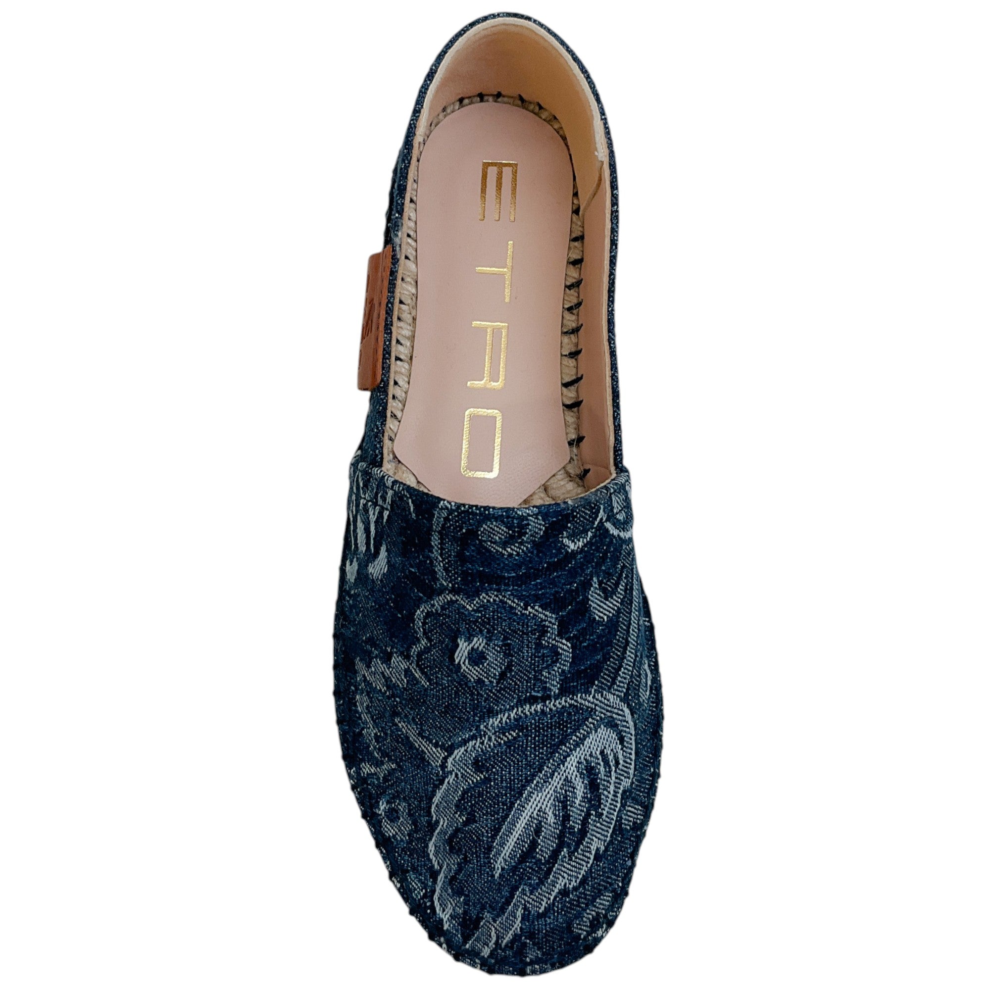 Etro Dark Blue Floral Denim Espadrilles