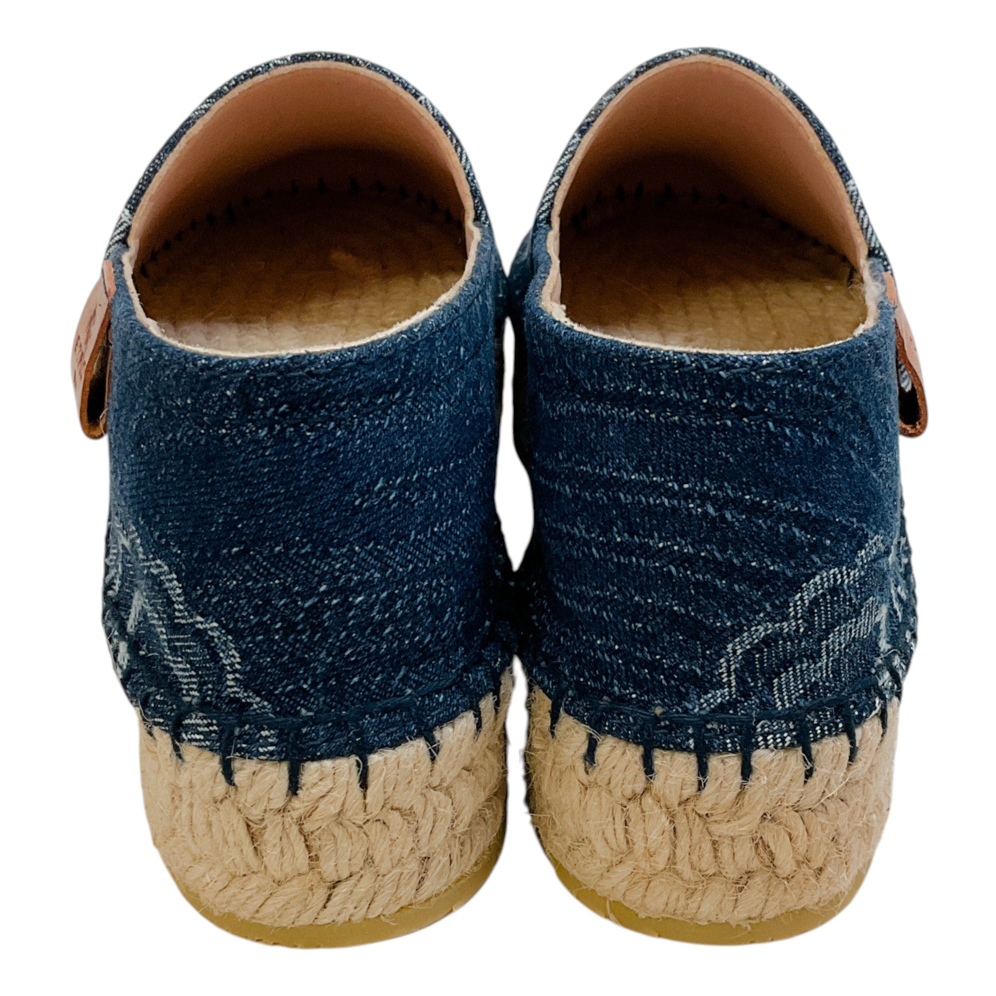 Etro Dark Blue Floral Denim Espadrilles