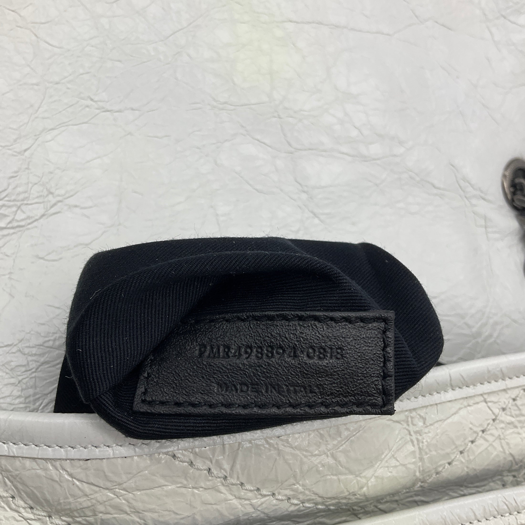 Saint Laurent White Medium Crinkled Calfskin Niki Shoulder Bag