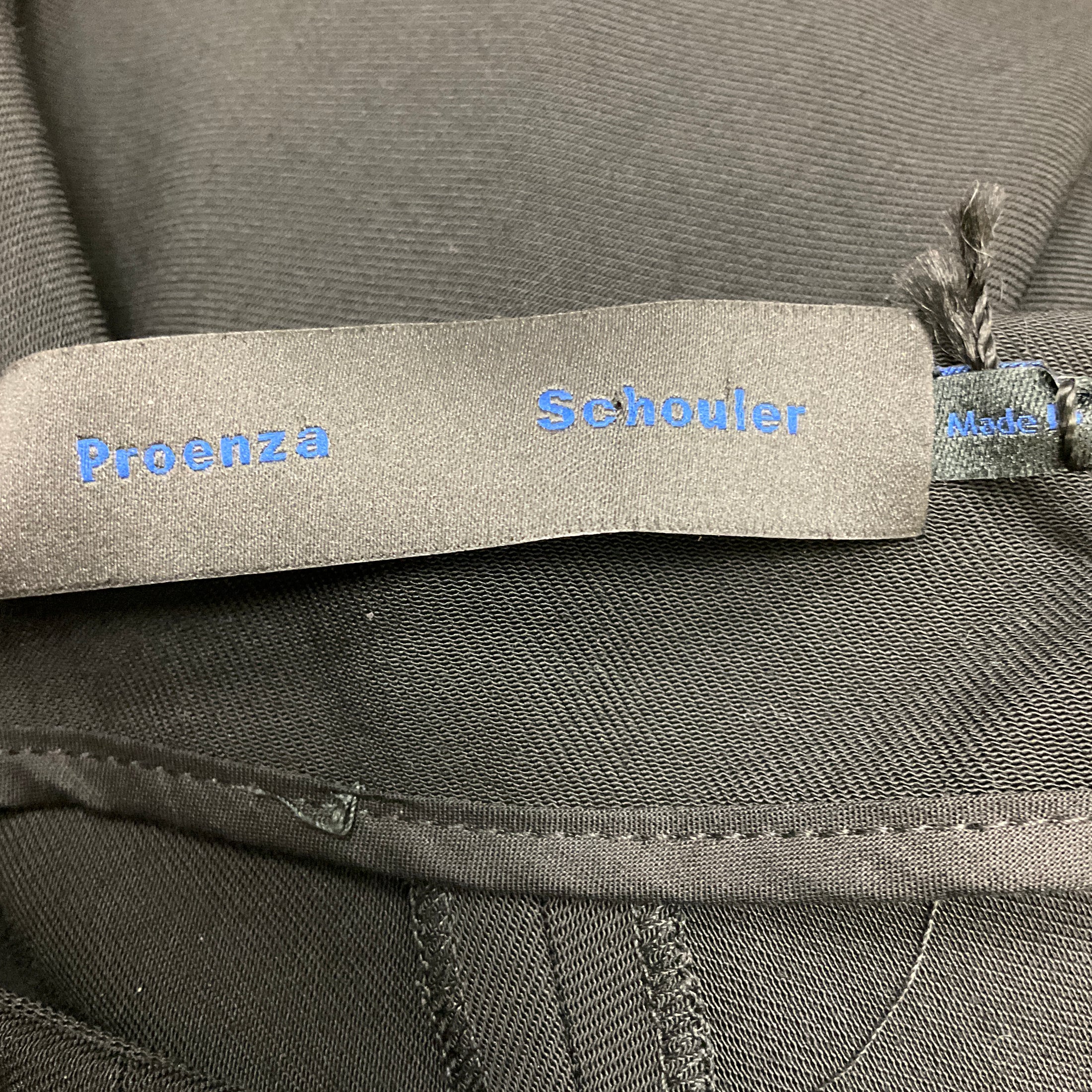 Proenza Schouler Black Viscose Suiting Wide Leg Pants