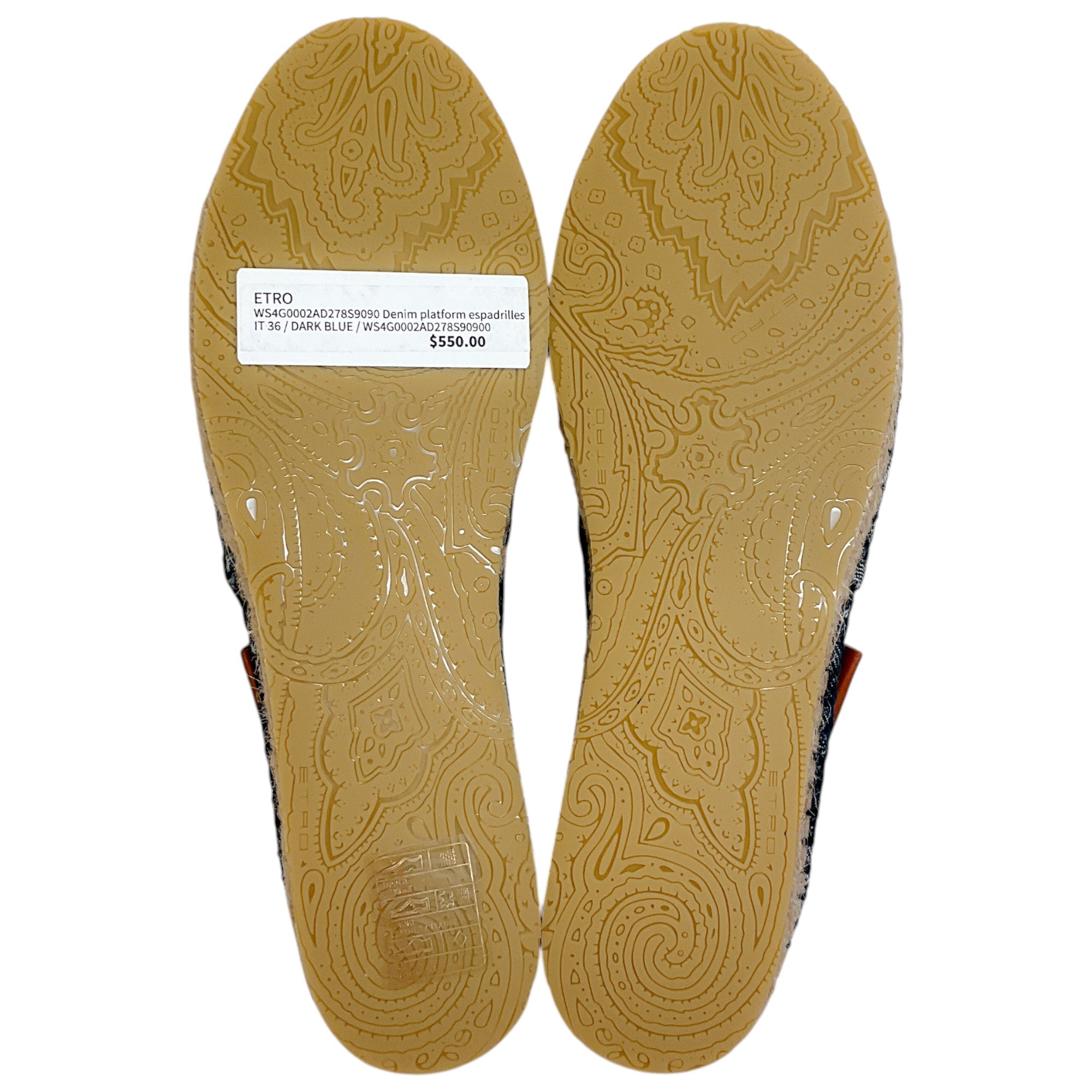 Etro Dark Blue Floral Denim Espadrilles