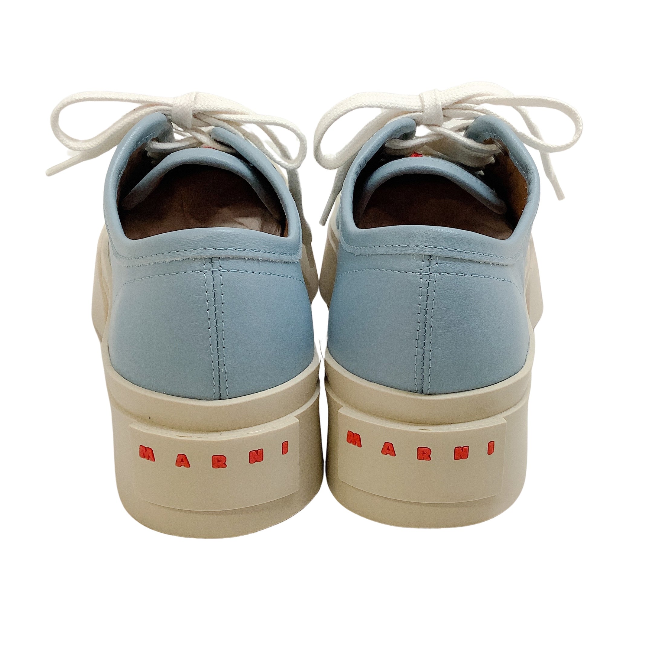 Marni Aquamarine Leather Pablo Lace Up Sneakers