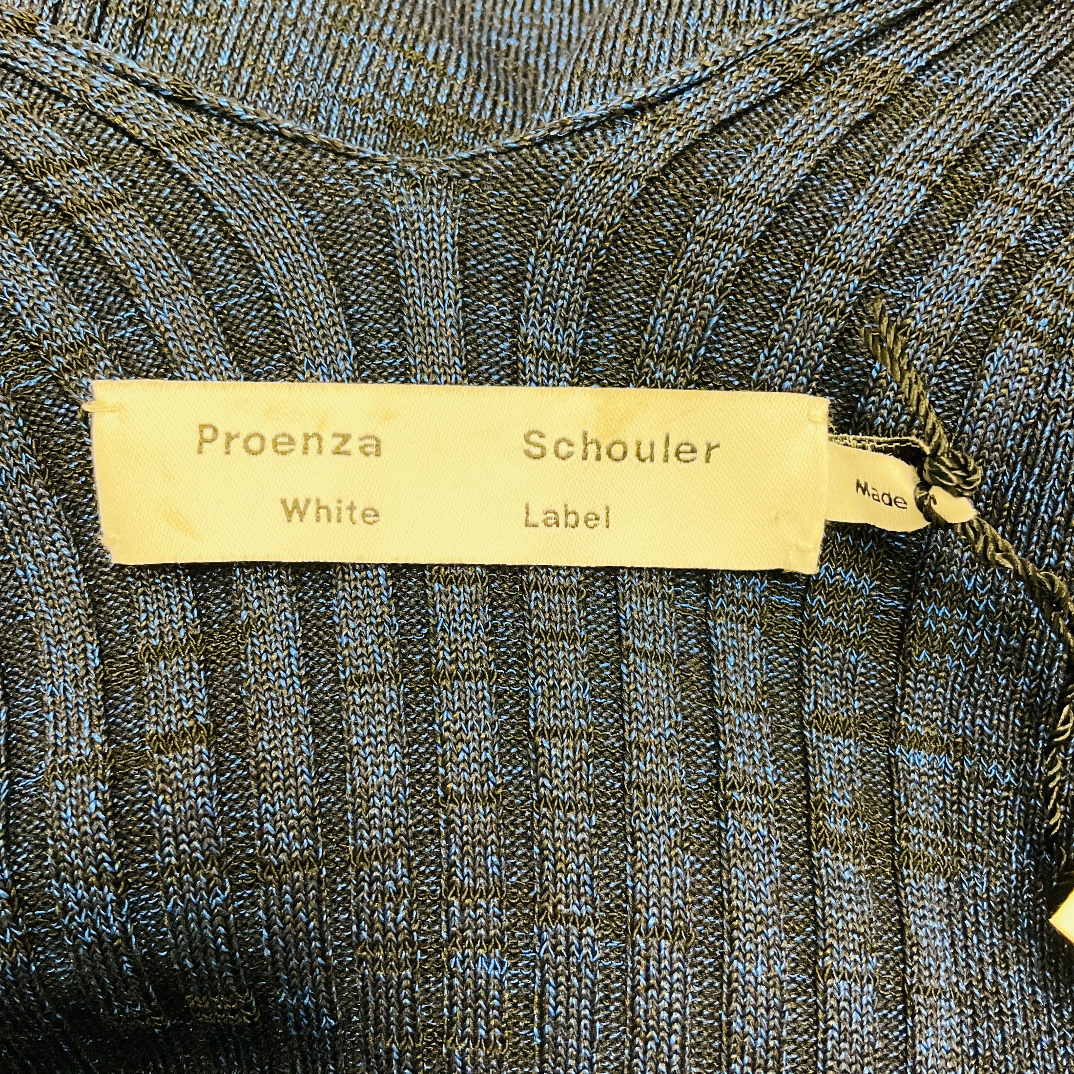 Proenza Schouler Blue Melange Rib V-Neck Top