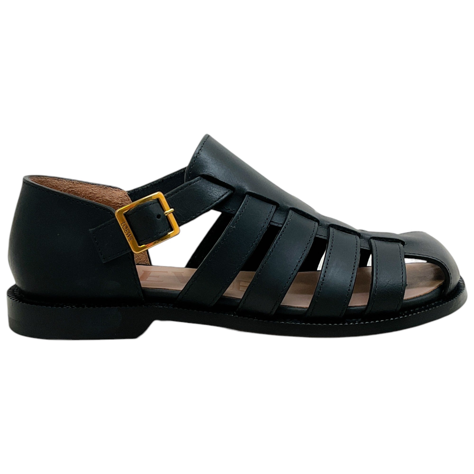 Loewe Black Leather Campo Sandals