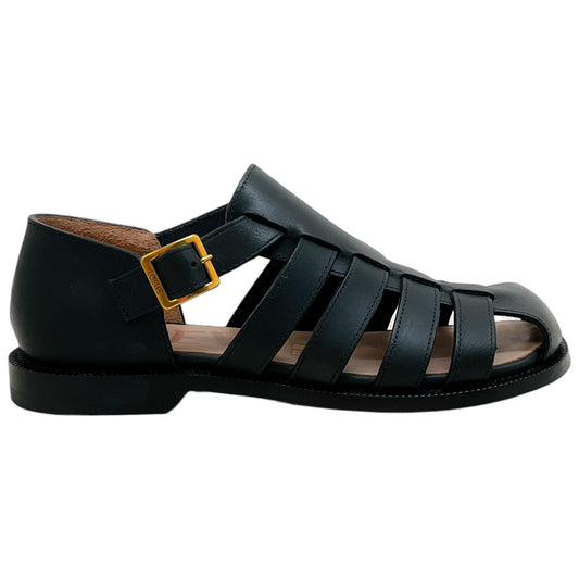 Loewe Black Leather Campo Sandals