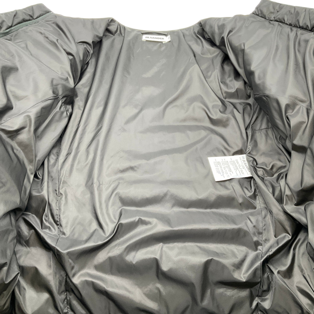 Jil Sander Black Collarless Puffer Jacket