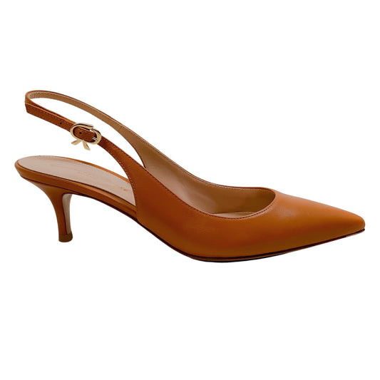 Gianvito Rossi Sienna Leather Ribbon Slingback Pumps