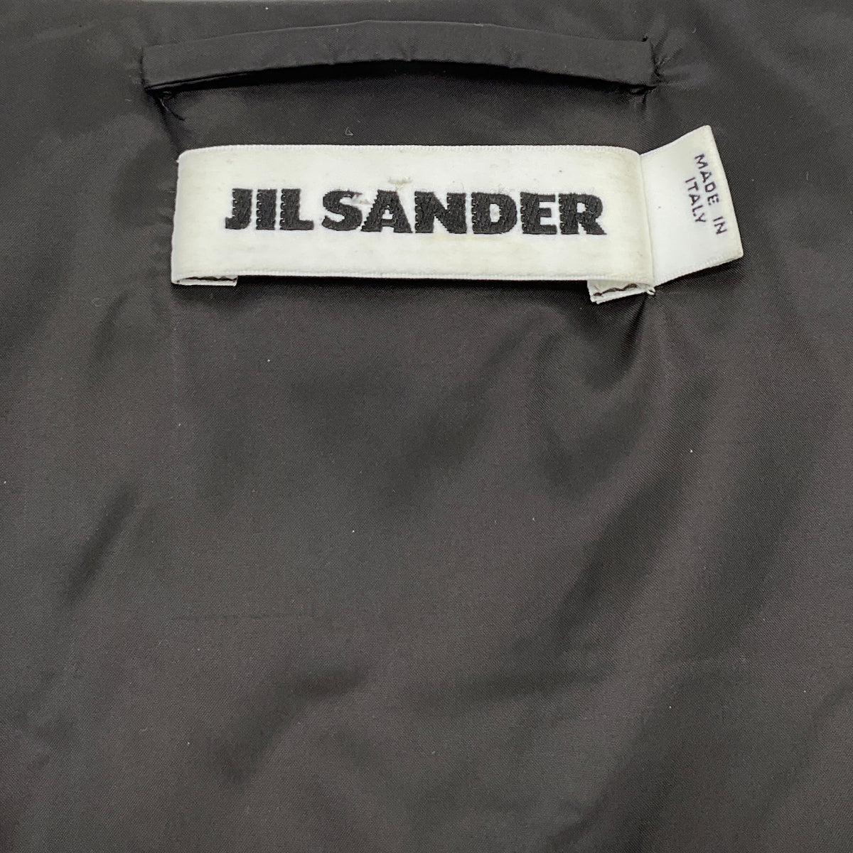 Jil Sander Black Collarless Puffer Jacket