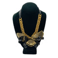 Load image into Gallery viewer, Marni Black / Gold Mesh Chainmail Ribbon Necklace
