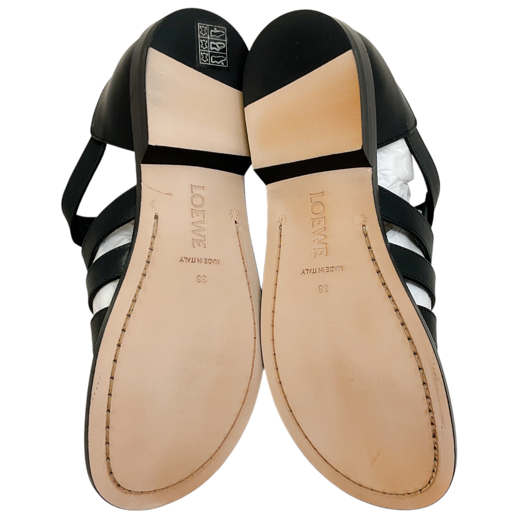 Loewe Black Leather Campo Sandals