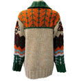 Load image into Gallery viewer, La DoubleJ Camel Multi Wool Embroidered Chalet Cardigan
