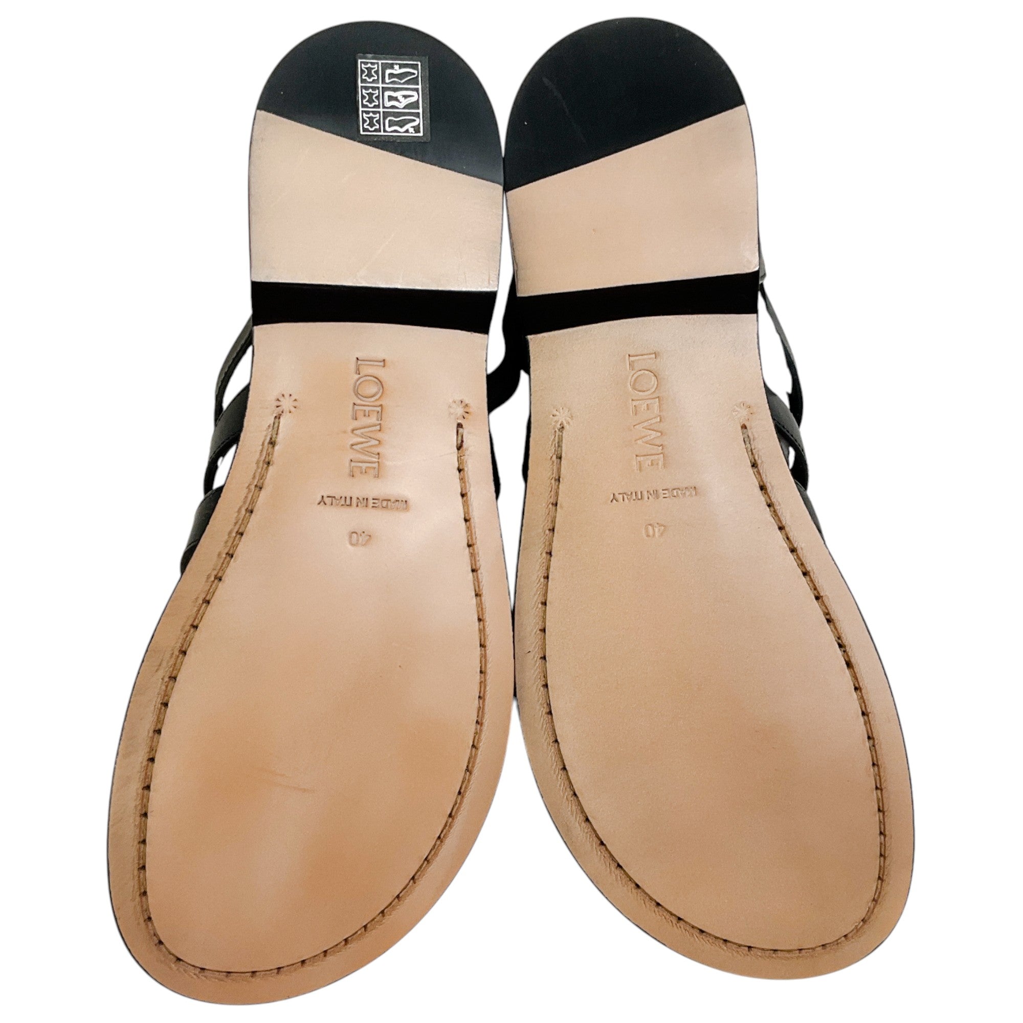 Loewe Black Leather Campo Sandals