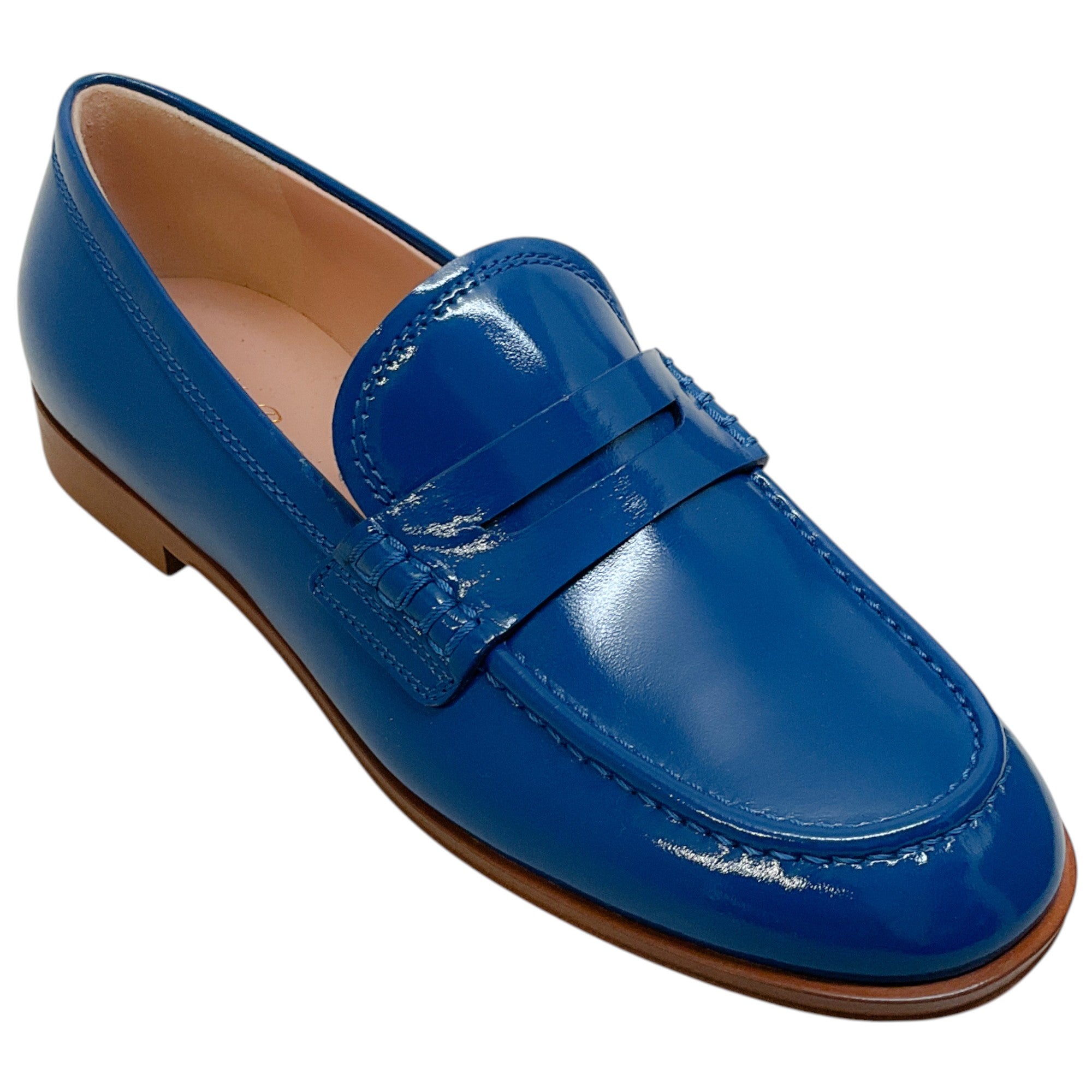 Gianvito Rossi Blue Patent Leather Georgie Loafers
