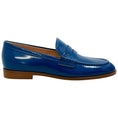 Load image into Gallery viewer, Gianvito Rossi Blue Patent Leather Georgie Loafers
