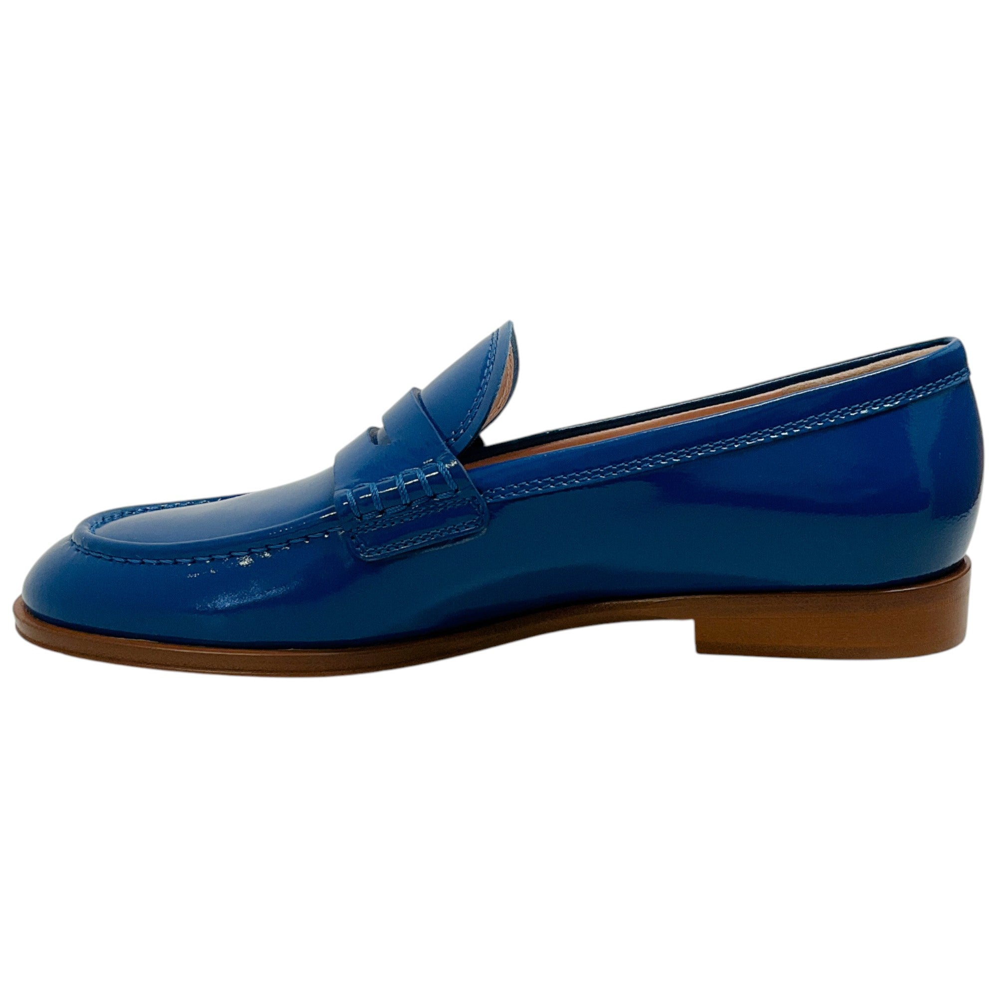 Gianvito Rossi Blue Patent Leather Georgie Loafers