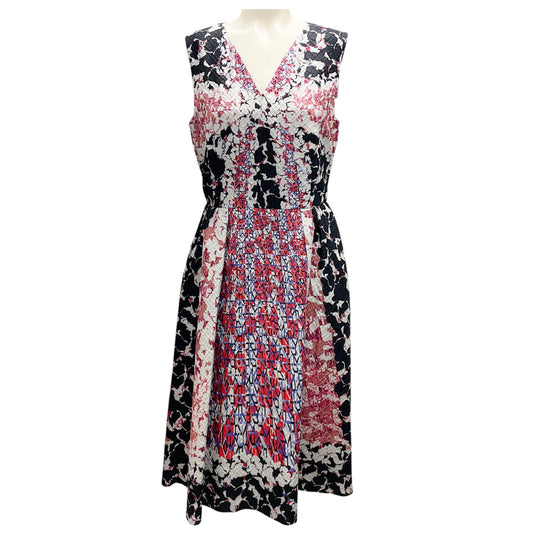 Peter Pilotto Black Multi Printed Sleeveless Silk Midi Dress