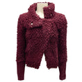 Load image into Gallery viewer, IRO Burgundy Caty Stand Collar Wrap Sweater Jacket
