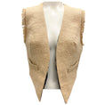 Load image into Gallery viewer, Brunello Cucinelli Tan Fringed Cropped Linen Vest with Monili
