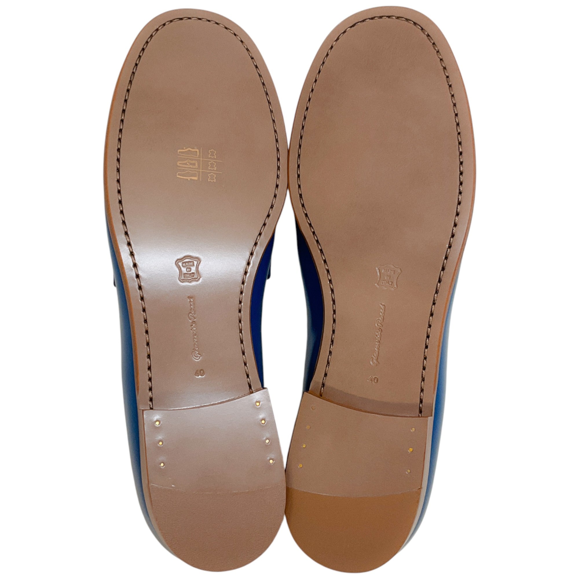 Gianvito Rossi Blue Patent Leather Georgie Loafers