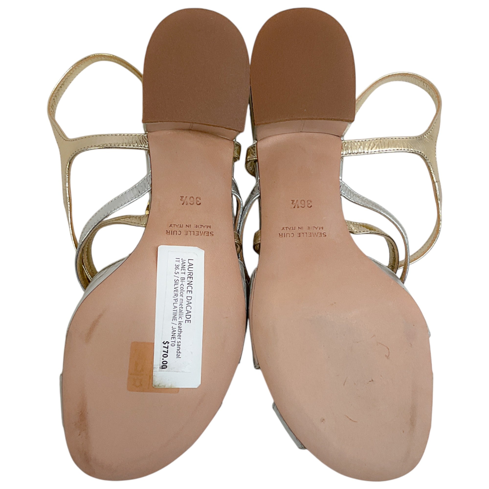 Laurence Dacade Silver / Gold Metallic Janet Sandals