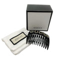Load image into Gallery viewer, Gucci Black Crystal Embellished Resin Hair Comb

