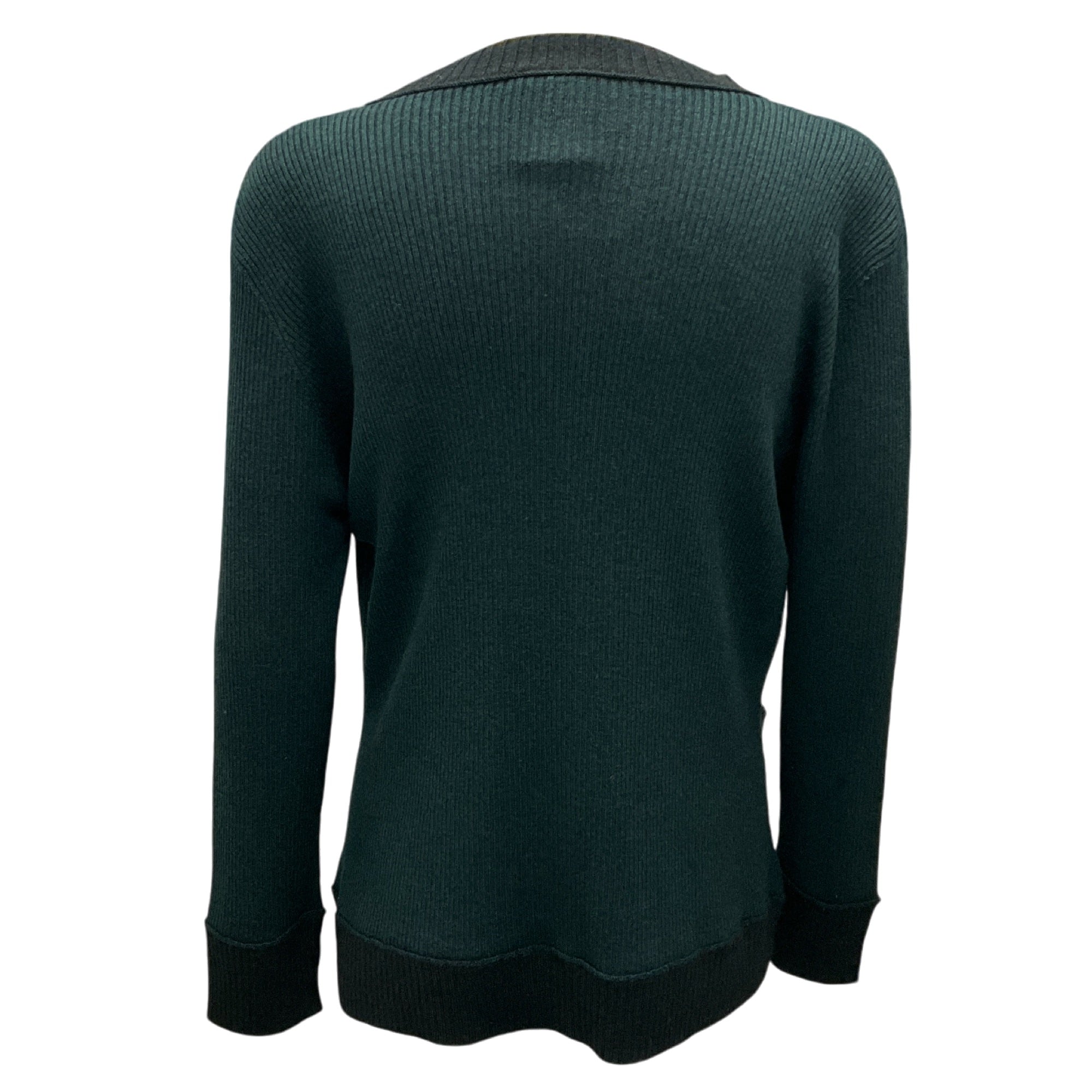 Chanel Dark Green Wool and Cashmere Knit Cardigan Sweater