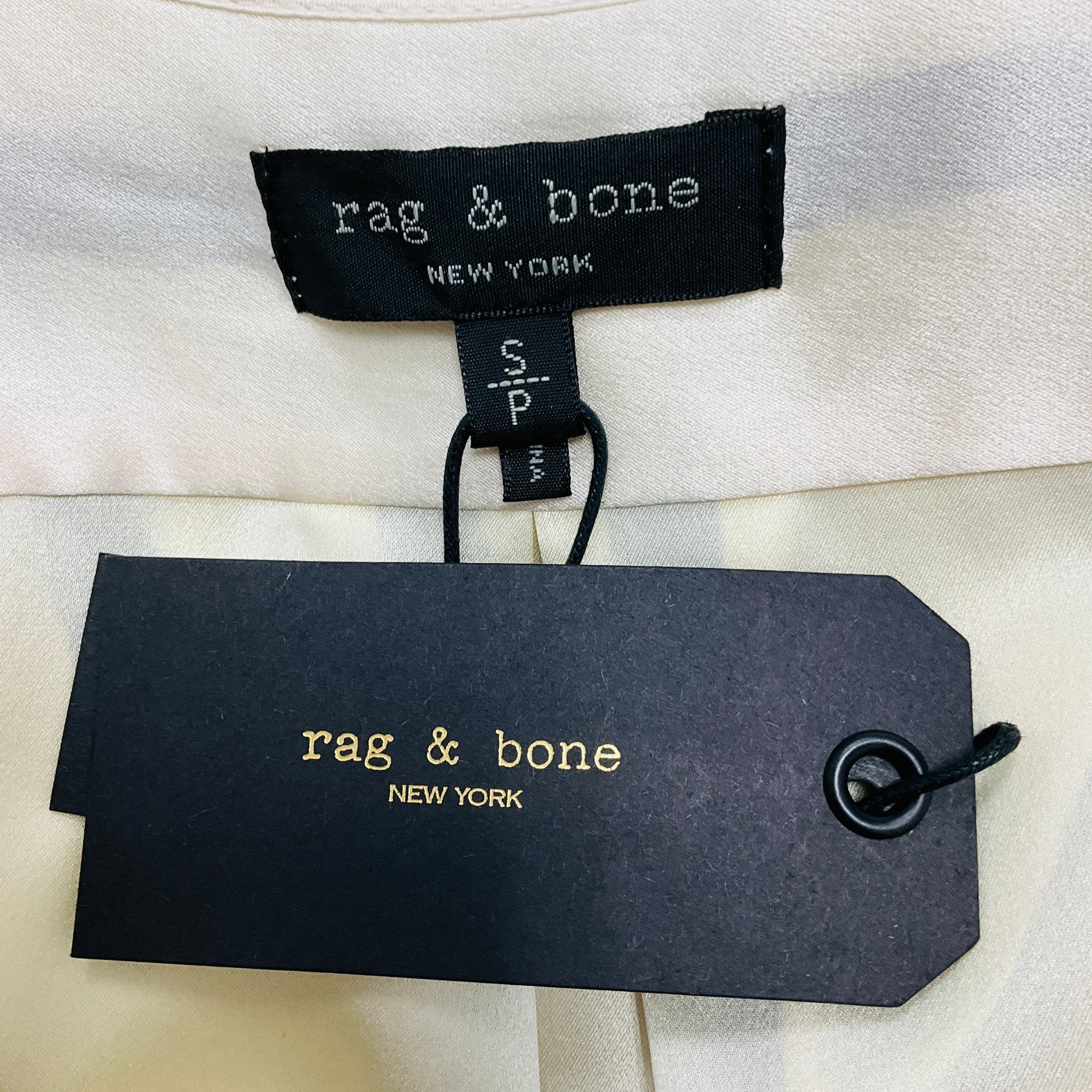 Rag & Bone Beige Stripe Sleeveless Victor Blouse