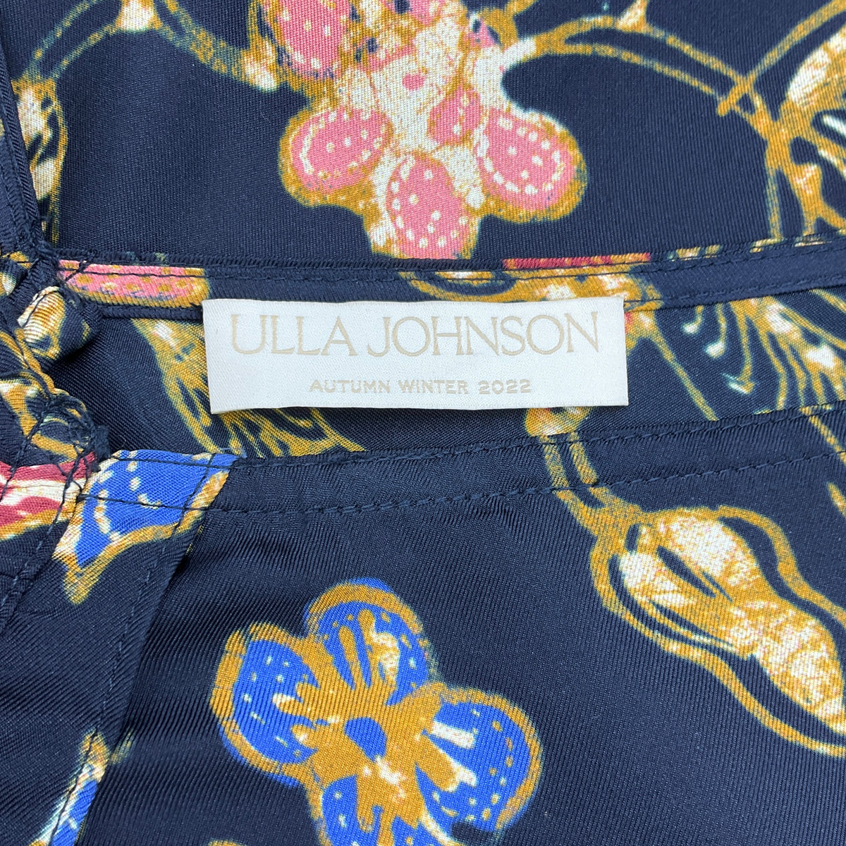Ulla Johnson Odessa Multi Floral Heleen Puff Sleeve Midi Dress