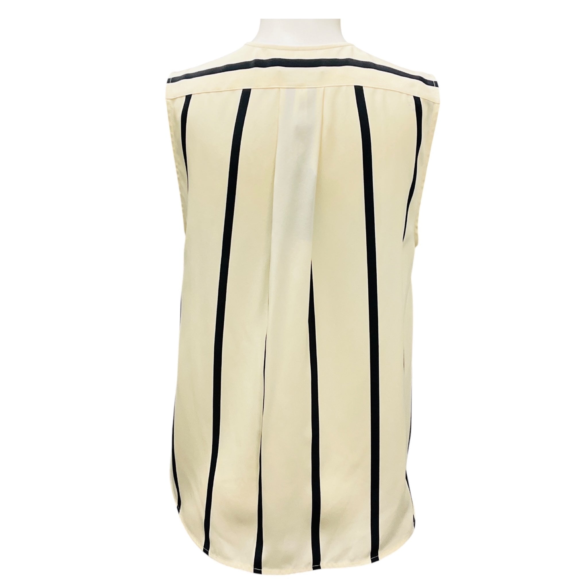 Rag & Bone Beige Stripe Sleeveless Victor Blouse