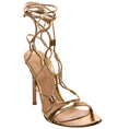 Load image into Gallery viewer, Gianvito Rossi Mekong Gold Giza Ankle Wrap Sandals

