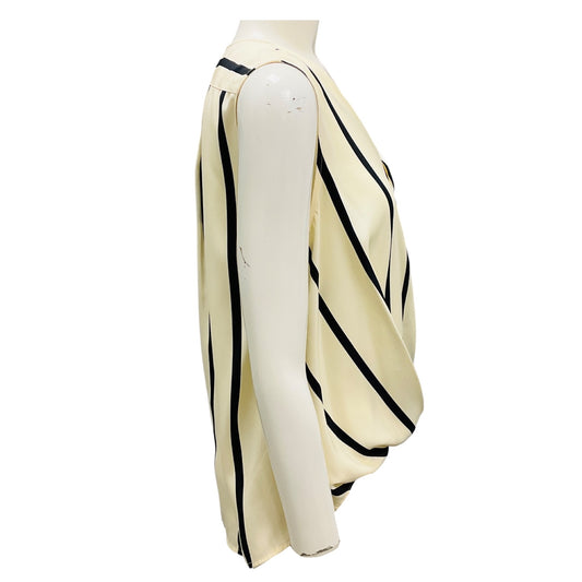 Rag & Bone Beige Stripe Sleeveless Victor Blouse