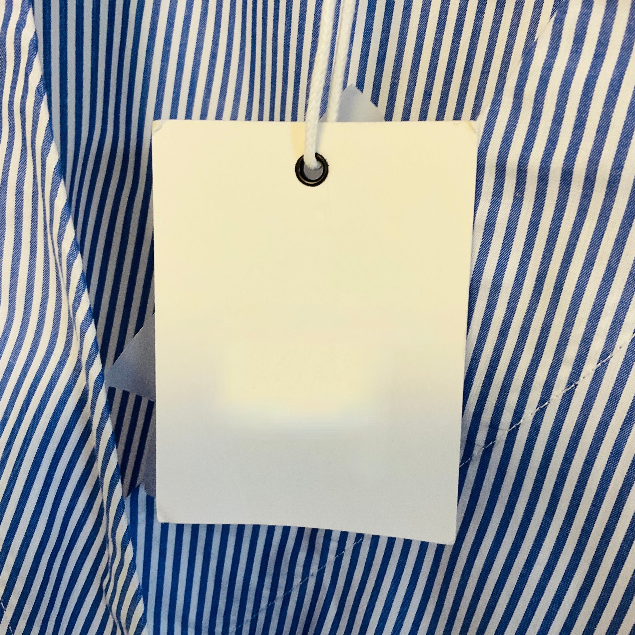 Evi Grintela Light Blue / White Striped Cotton Wrap Midi Dress