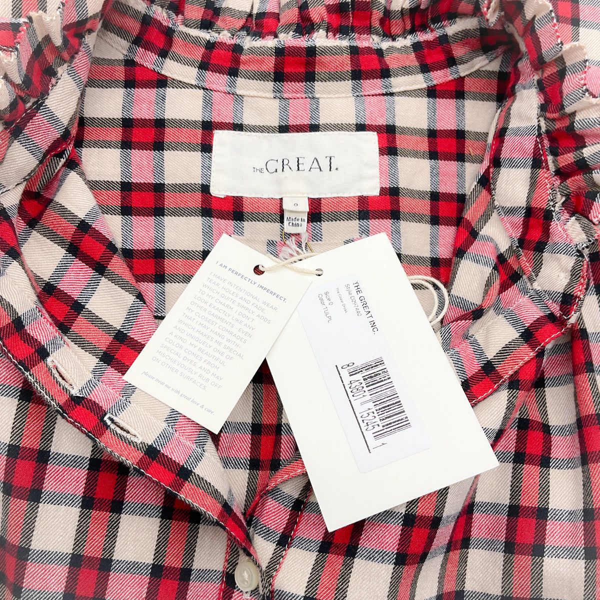 The Great Red / Ivory Picnic Plaid Cedar Dress