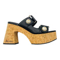 Load image into Gallery viewer, Jimmy Choo Black Fayence 95mm Leather Platform Sandals
