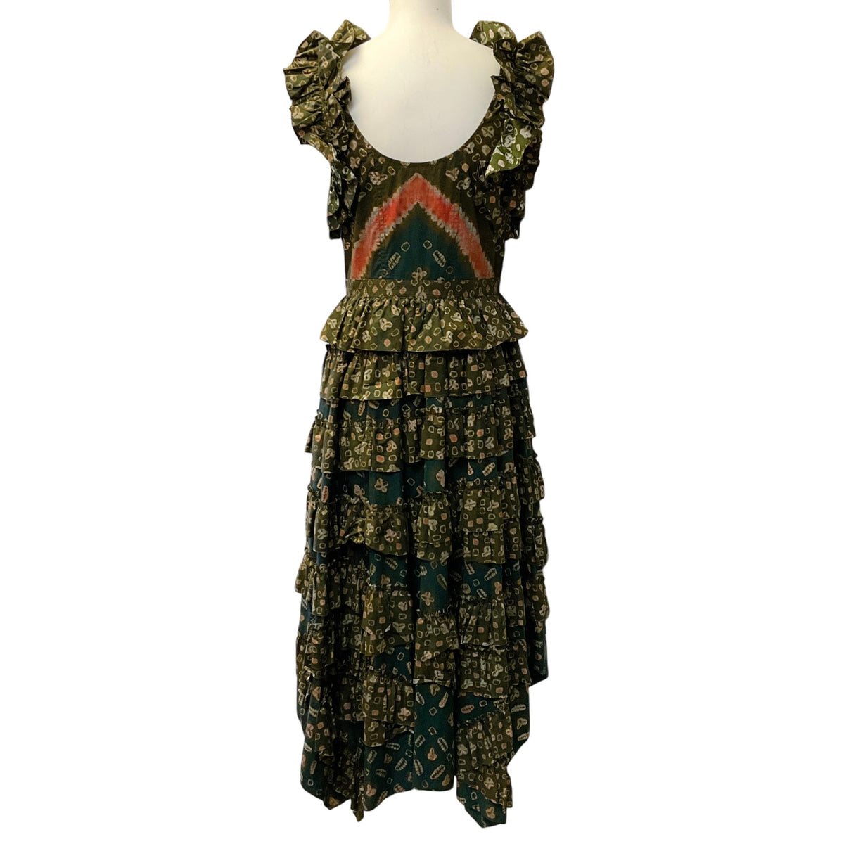 Ulla Johnson Olive Green Jasper Print Nia Dress