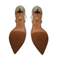 Load image into Gallery viewer, Aquazzura Light Grey Suede Pointed Toe Ankle Wrap Pumps
