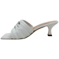Load image into Gallery viewer, Casadei White Leather Ruched Slides with Crystals
