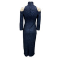 Load image into Gallery viewer, St. John Navy Blue Sequined Chevron Knit Dress
