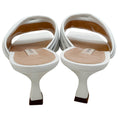 Load image into Gallery viewer, Casadei White Leather Ruched Slides with Crystals
