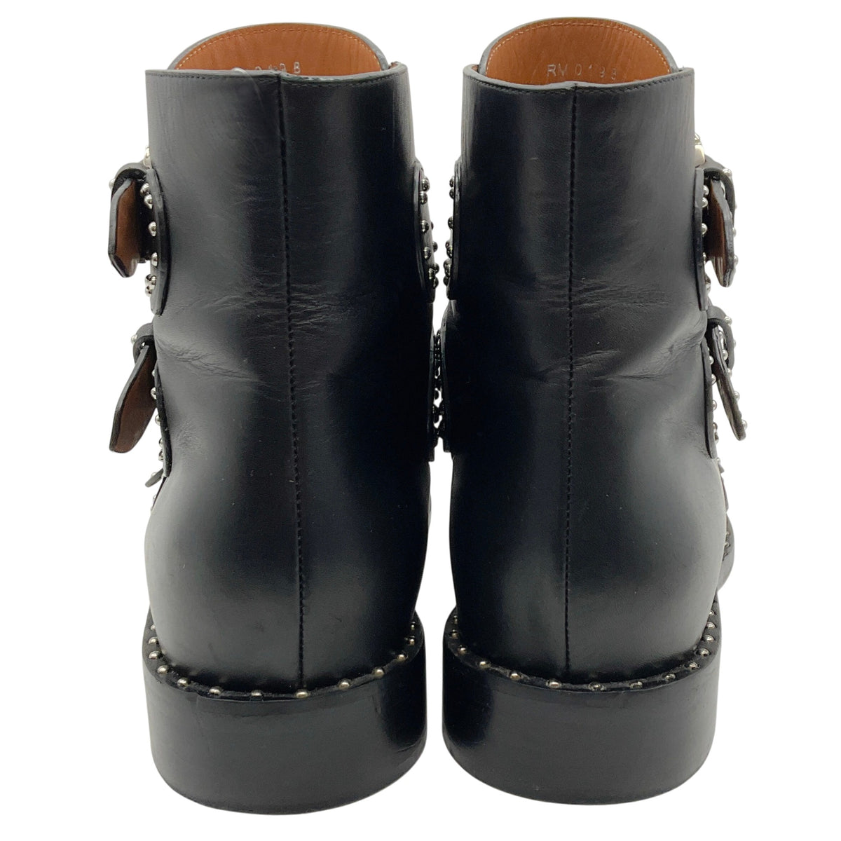 Givenchy Black Leather Silver Studded Biker Boots
