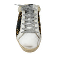 Load image into Gallery viewer, Golden Goose Deluxe Brand GGDB White Multi Shearling Trimmed Leopard Print Pony Hair Open Back Superstar Sneakers
